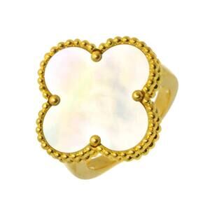 Van Cleef & Arpels Magic Alhambra #50 Ring, Shell, 18K YG Yellow Gold 750